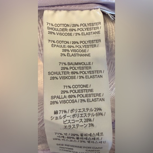 J. Crew Vivid Lilac Geometric Jacquard Shift Dress with Zip Pockets - XS - Picture 8 of 8